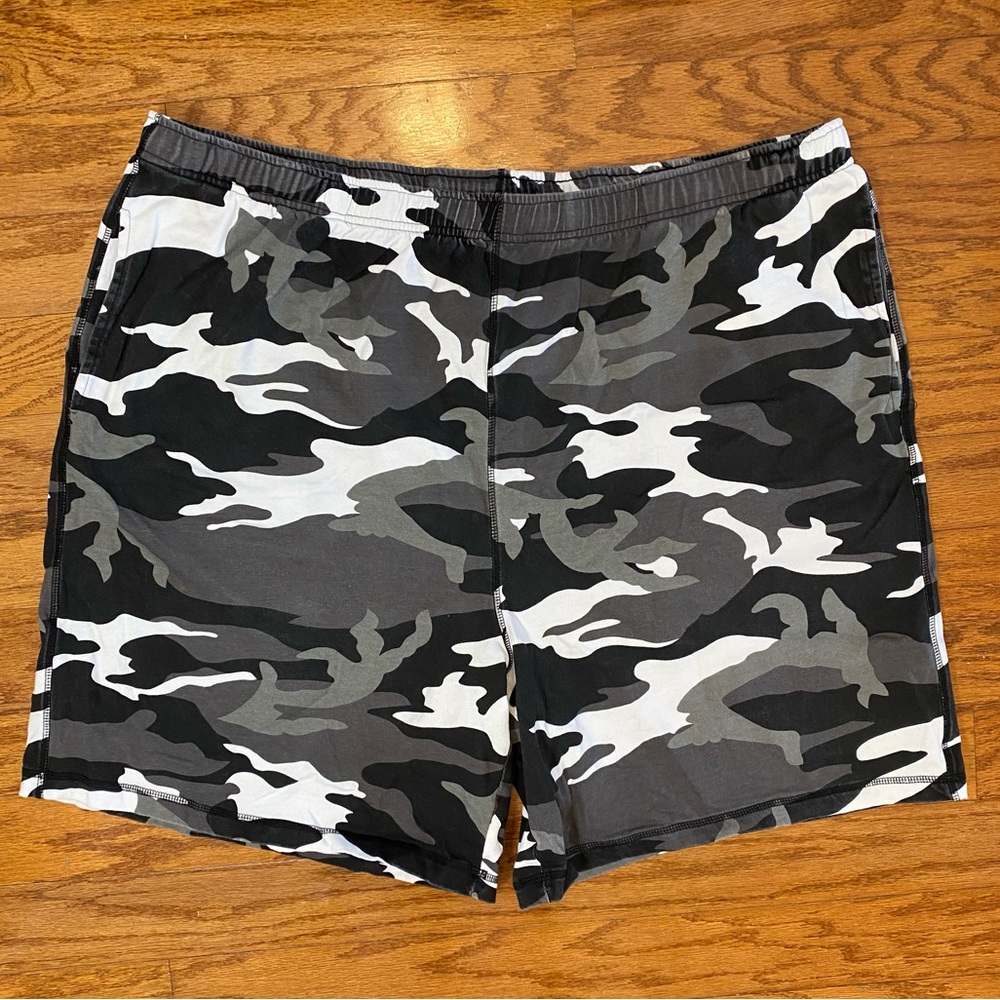 EUC Men’s 3XL Tall, Boulder Creek Trading Company Black/Gray Camo Pull-on Shorts